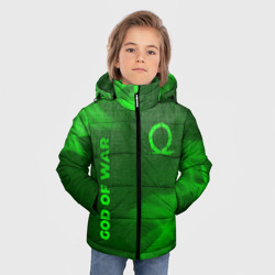 Зимняя куртка для мальчиков 3D God of War - green gradient вертикально - фото 2