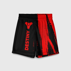 Детские спортивные шорты 3D Destiny - red gradient по-вертикали