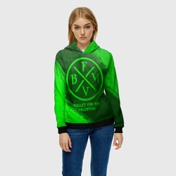 Женская толстовка 3D Bullet For My Valentine - green gradient - фото 2