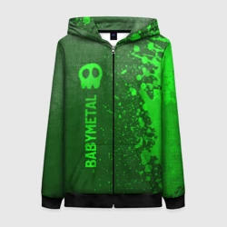 Женская толстовка 3D на молнии Babymetal - green gradient по-вертикали