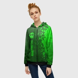 Женская толстовка 3D на молнии Babymetal - green gradient по-вертикали - фото 2