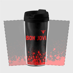 Термокружка-непроливайка Bon Jovi - red gradient посередине - фото 2