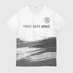 Мужская футболка 3D Three Days Grace - white gradient посередине
