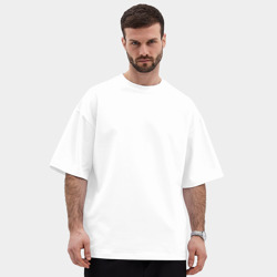 Мужская футболка Oversize хлопок premium белая однотонная без дизайна - фото 2