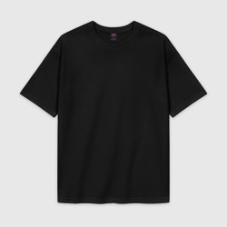 Женская футболка Oversize хлопок premium черная однотонная без дизайна