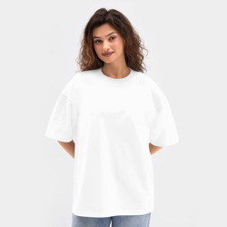 Женская футболка Oversize хлопок texturе белая однотонная без принта - фото 2