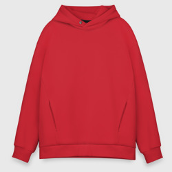 Мужское худи Oversize хлопок красное однотонное без дизайна
