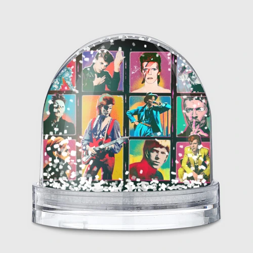 Игрушка Снежный шар David Bowie vintage collage
