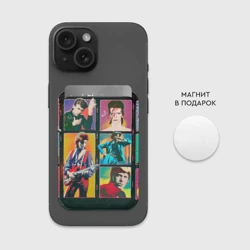 Картхолдер Magsafe магнитный David Bowie vintage collage - фото 2