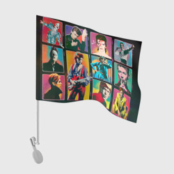 Флаг для автомобиля David Bowie vintage collage