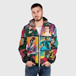 Мужская ветровка 3D David Bowie vintage collage - фото 2