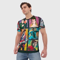 Мужская футболка 3D David Bowie vintage collage - фото 2
