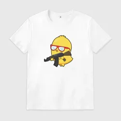 Мужская футболка хлопок Цыпленок и автомат