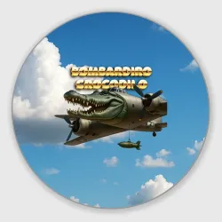 Круглый коврик для мышки Bombardino Crocodillo мем