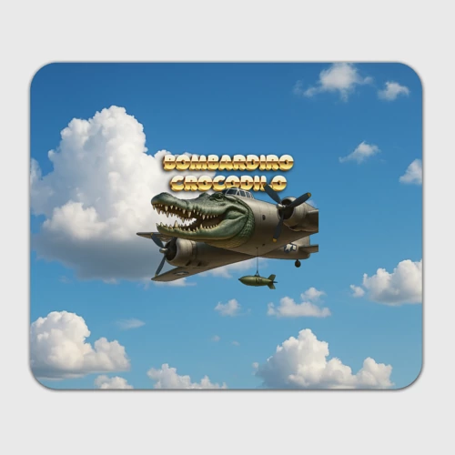 Прямоугольный коврик для мышки Bombardino Crocodillo мем