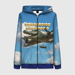 Женская толстовка 3D на молнии Bombardino Crocodillo мем