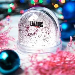 Игрушка Снежный шар Лазарь аниме надпись гранж - фото 2
