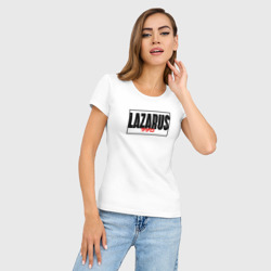 Женская футболка хлопок Slim Лазарь аниме надпись - фото 2
