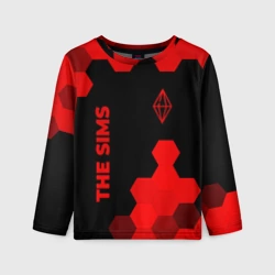 Детский лонгслив 3D The Sims - red gradient вертикально