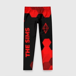 Детские леггинсы 3D The Sims - red gradient вертикально