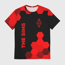 Мужская футболка 3D The Sims - red gradient вертикально