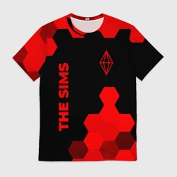 Мужская футболка 3D The Sims - red gradient вертикально