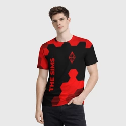 Мужская футболка 3D The Sims - red gradient вертикально - фото 2