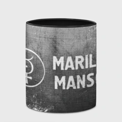 Кружка с полной запечаткой Marilyn Manson - grey gradient по-горизонтали - фото 2