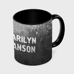 Кружка с полной запечаткой Marilyn Manson - grey gradient по-горизонтали