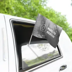 Флаг для автомобиля Marilyn Manson - grey gradient по-горизонтали - фото 2