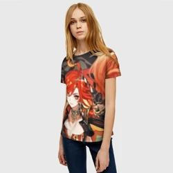 Женская футболка 3D Mavuika Genshin Impact - фото 2