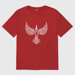 Женская футболка хлопок Oversize Узор ворона - Aссасинс Крид