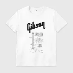 Мужская футболка хлопок Гитара Gibson чертеж