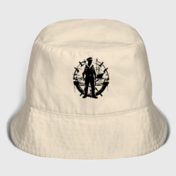 Женская панама хлопок Работник речного флота штурвал и корабль