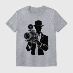 Мужская футболка хлопок Режиссер с камерой стимпанк