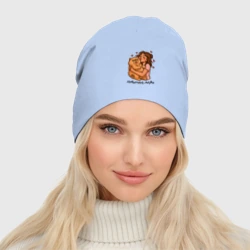 Женская шапка демисезонная Котькина мать  брюнетка и кот бука - фото 2