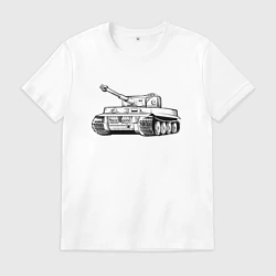 Мужская футболка хлопок Рисунок танка