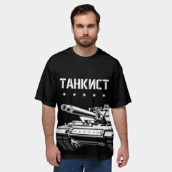 Мужская футболка oversize 3D Танкист 125 мм - фото 2