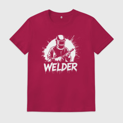 Мужская футболка хлопок Сварщик с аппаратом