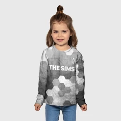 Детский лонгслив 3D The Sims - grey gradient посередине - фото 2
