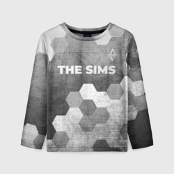 Детский лонгслив 3D The Sims - grey gradient посередине