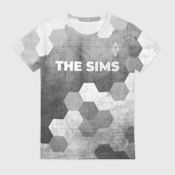 Женская футболка 3D The Sims - grey gradient посередине