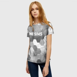 Женская футболка 3D The Sims - grey gradient посередине - фото 2