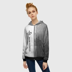 Женская толстовка 3D на молнии Saints Row - white gradient по-вертикали - фото 2