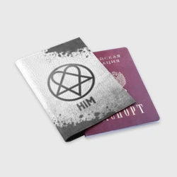 Обложка для паспорта матовая кожа HIM - white gradient - фото 2