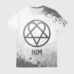 Мужская футболка 3D HIM - white gradient