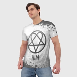 Мужская футболка 3D HIM - white gradient - фото 2