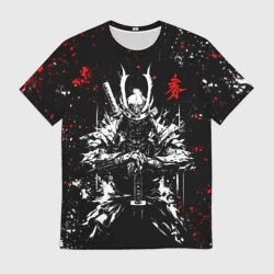 Мужская футболка 3D Самурай - арт чернилами