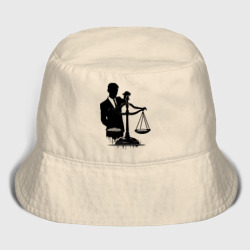 Мужская панама хлопок Финансист и деньги на весах - адвокат