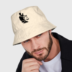 Мужская панама хлопок Финансист и деньги на весах - адвокат - фото 2